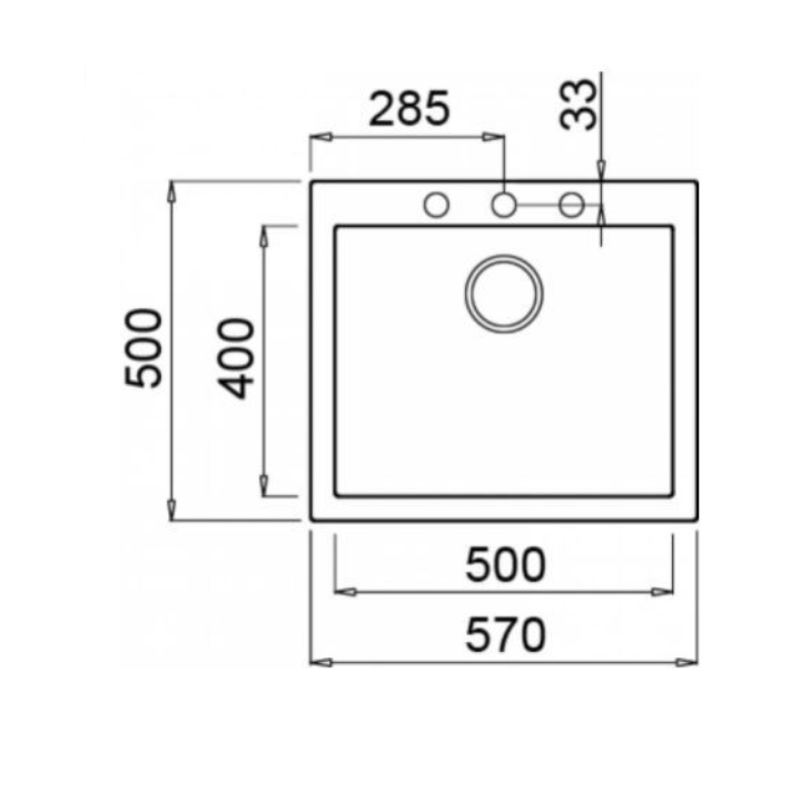 Zlewozmywak Elleci QUADRA 105 570x500mm G40 Tutto Nero LGQ10540A66