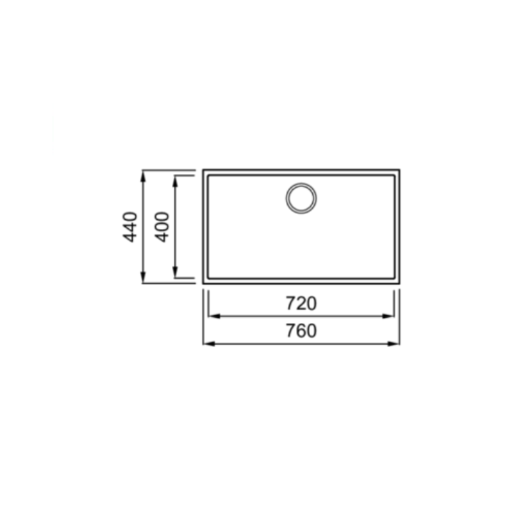 Zlewozmywak Elleci QUADRA 130 BSO podw. 760x440mm G40 Tutto Nero LGQ13040BSOA66