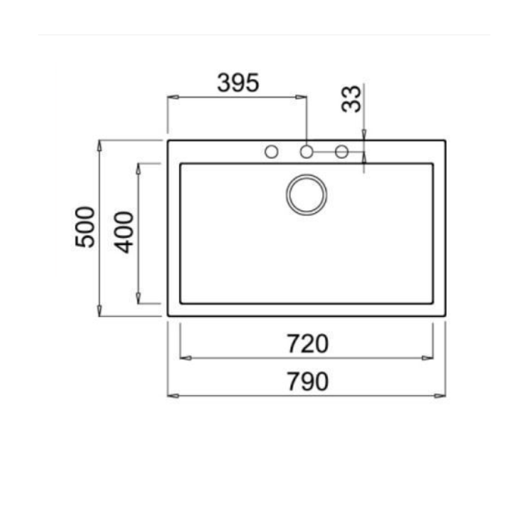 Zlewozmywak Elleci QUADRA 130 790x500mm G40 Tutto Nero LGQ13040A66