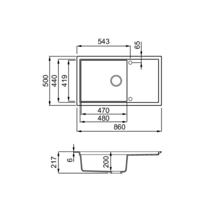 Zlewozmywak Elleci SINTESI 410 860x500mm K83 Clay LKS41083