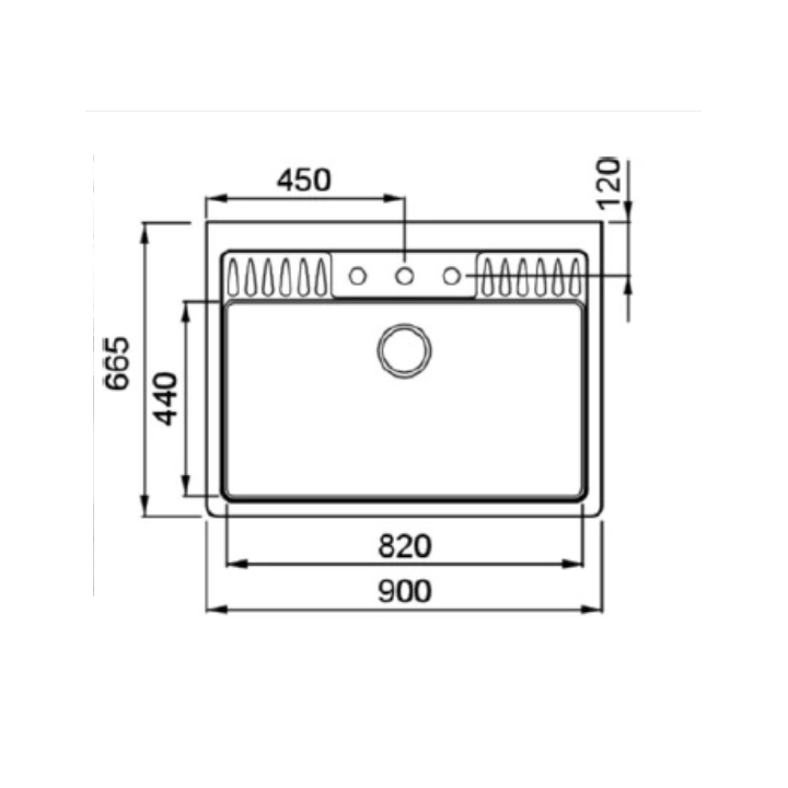 Zlewozmywak Elleci SPAZIO 900 XL 900x665mm K95 Champagne LKS90095XLP