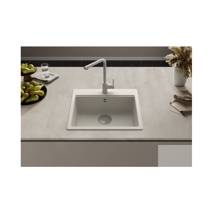Zlewozmywak Elleci Time 105 570x510mm G39 Bianco Soft LG210539FIXCI