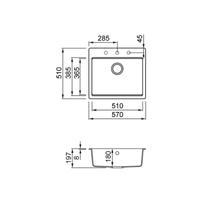 Zlewozmywak Elleci Time 105 570x510mm G48 Cemento LG210548FIXCI