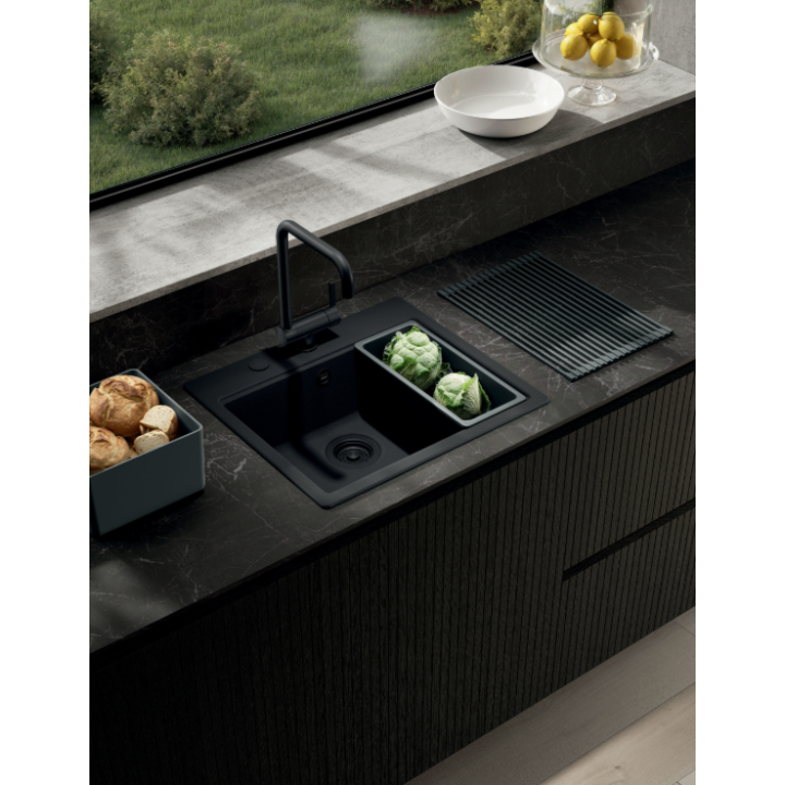 Zlewozmywak Elleci Time 105 530x430mm G40 Nero podwieszany LG210540FBXCBBSOK