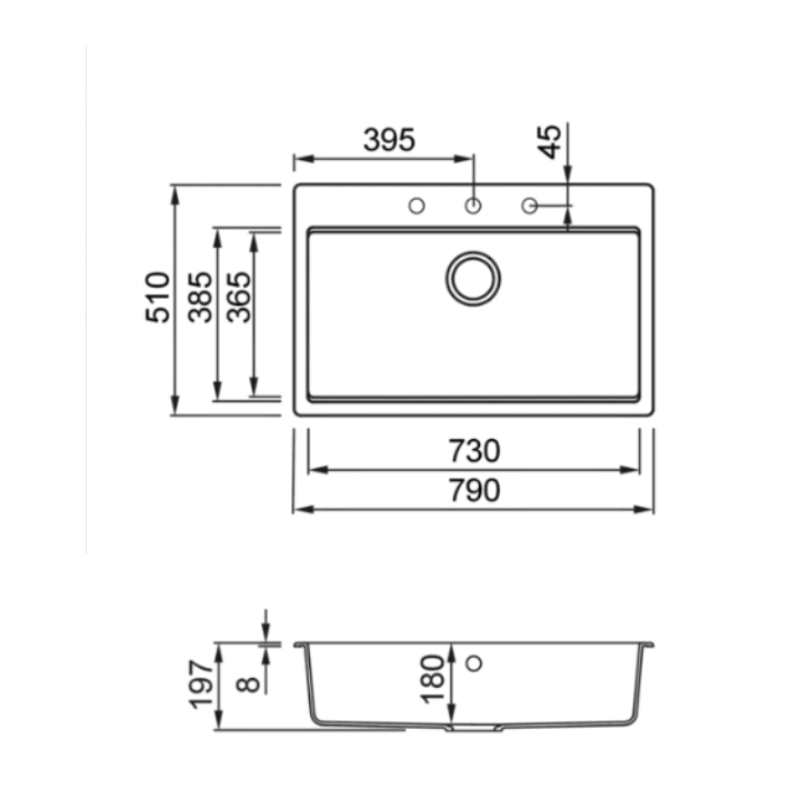 Zlewozmywak Elleci Time 130 790x510mm G43 Tortora LG213043FIXCI