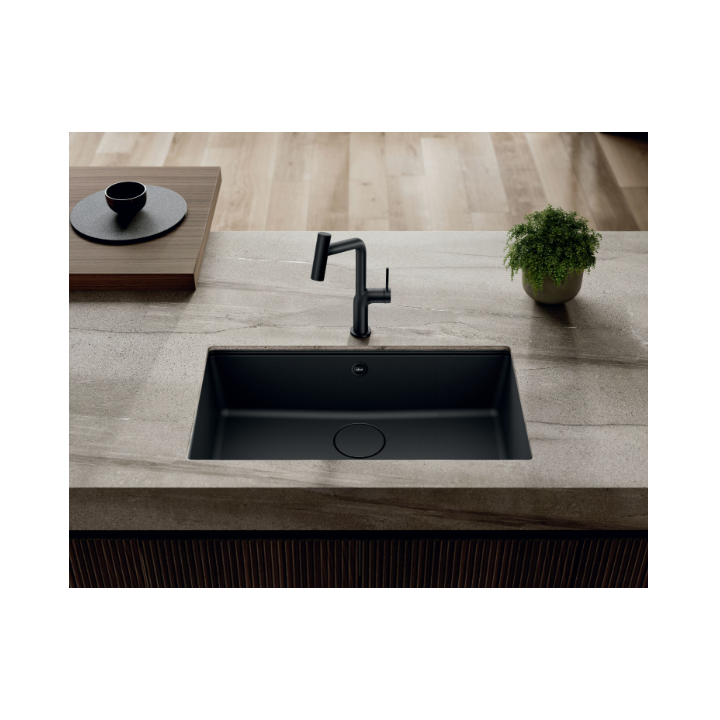 Zlewozmywak Elleci Time 130 750x435mm G40 Nero podwieszany LG213040FBXCBBSOK