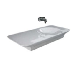 VALET Umywalka podwieszana & nablatowa 112x50,5 cm blat L biały połysk VALWB09200500A Rak Ceramik