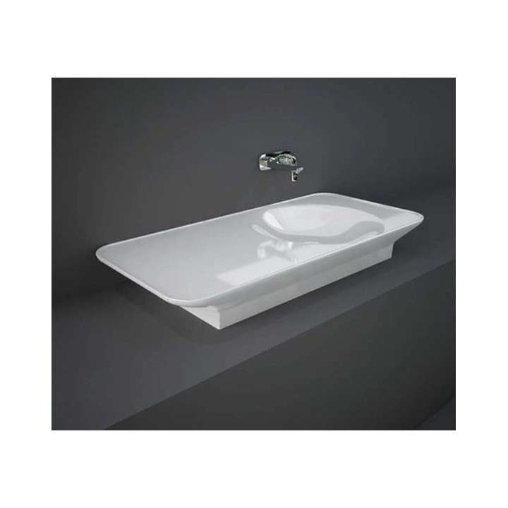 VALET Umywalka podwieszana & nablatowa 112x50,5 cm blat L biały połysk VALWB09200500A Rak Ceramik