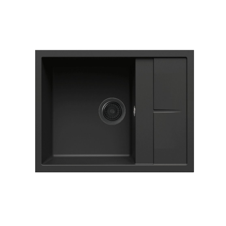 Zlewozmywak Elleci UNICO 125 650x500mm G40 Tutto Nero LGU12540A66