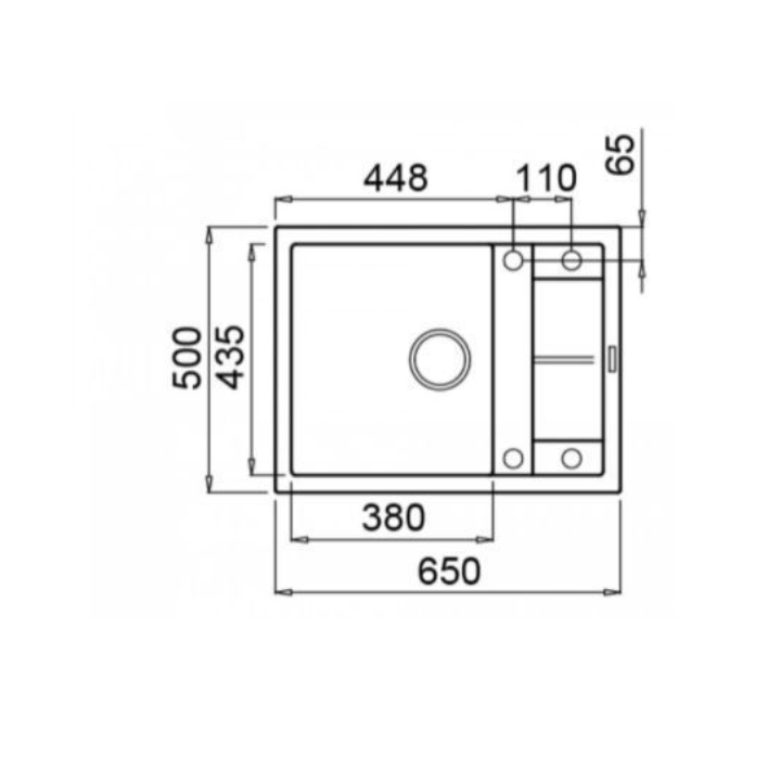 Zlewozmywak Elleci UNICO 125 650x500mm K93 Dove Grey LKU12593