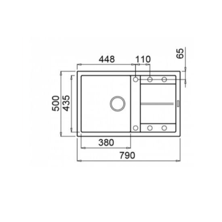 Zlewozmywak Elleci UNICO 300 790x500mm K93 Dove Grey LKU30093