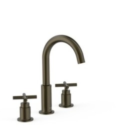 Bateria dwuuchwytowa stojąca umywalkowa TRES MONTBLANC czarny brąz 28310501KMB