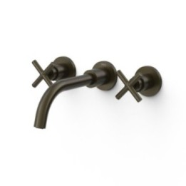 Bateria dwuuchwytowa podtynkowa umywalkowa TRES MONTBLANC czarny brąz 28330002KMB