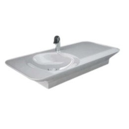 VALET Umywalka podwieszana & nablatowa 112x50,5 cm blat P z otworem na baterię biały połysk VALWB11201AWHA
