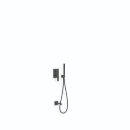 Zestaw natryskowy Tres Slim Exclusive z maskownicą baterii podtynkowej Rapid-Box czarny mat 20238007NM