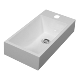 Umywalka nablatowa 50x25 cm Omnires Corfu Marble+ biały połysk CORFUBP