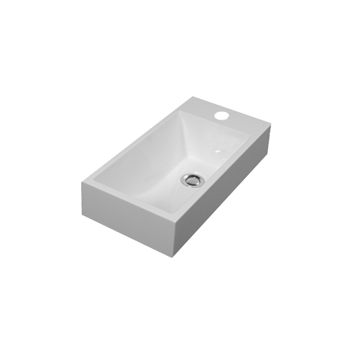 Umywalka nablatowa 50x25 cm Omnires Corfu Marble+ biały połysk CORFUBP