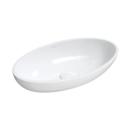 Umywalka nablatowa 51x30 cm Omnires Crete Marble+ biały połysk CRETEBP