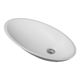 Umywalka nablatowa 59x31 cm Omnires Malta Marble+ biały połysk MALTABP