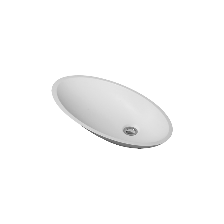 Umywalka nablatowa 59x31 cm Omnires Malta Marble+ biały połysk MALTABP