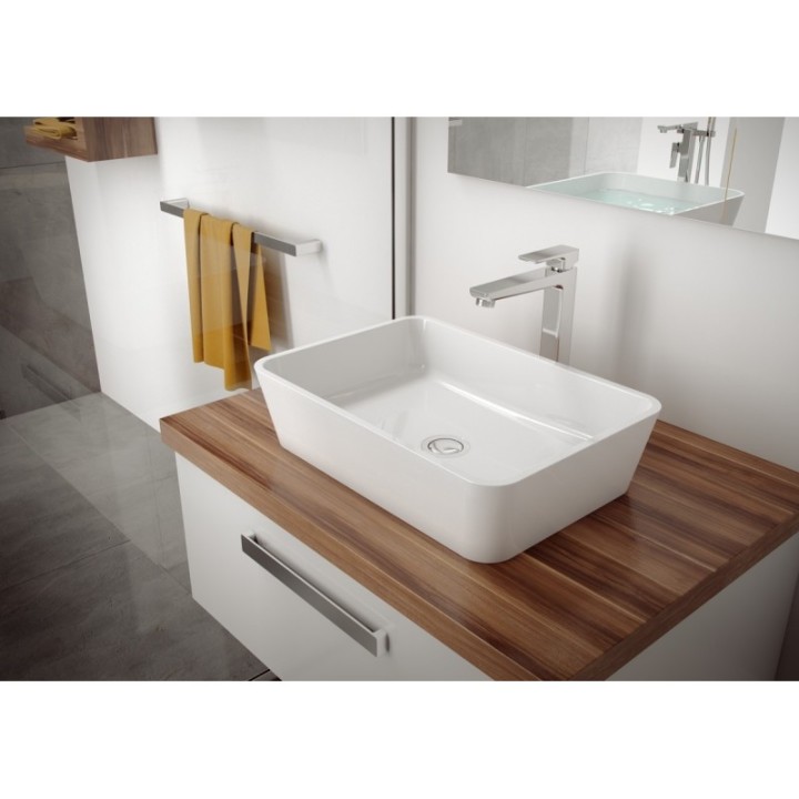 Umywalka nablatowa 50x35 cm Omnires Parma biały połysk PARMAUNBP