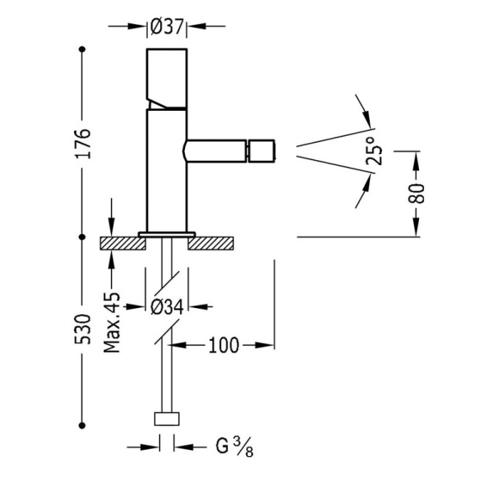 Tres Study Colors bateria bidetowa złota mat 06112001OM