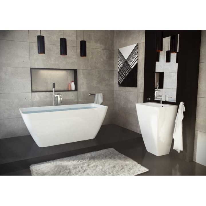 Umywalka 55x43x85 cm Omnires Parma biały połysk PARMAUWBOBP