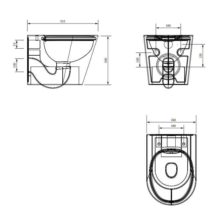 Miska WC 52x36 cm Omnires Tampa z deską biały połysk TAMPAMWBP