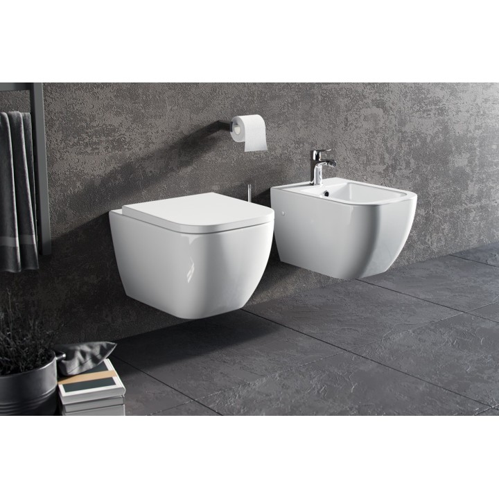 Miska wisząca 50x34,5cm WC NESS+ deska wolnoopadająca CENL.3504.500.WH