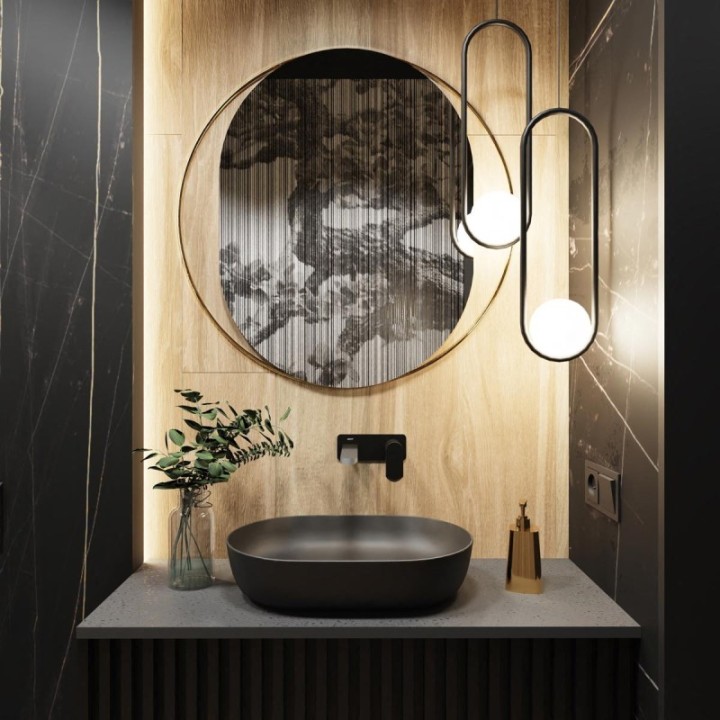 LUSTRO RING AMBIENT - OWALNE W MOSIĘŻNEJ RAMIE 70cm RNG/AMB/70
