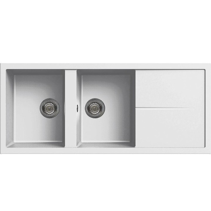 Zlewozmywak ELLECI UNICO 500 GRANITEK bianco LGU50068