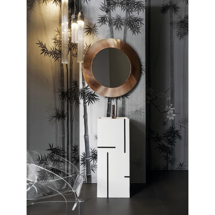 Umywalka wolnostojąca KARTELL BY LAUFEN 375 x 435 mm z otw. wzór szare linie H811331D011111