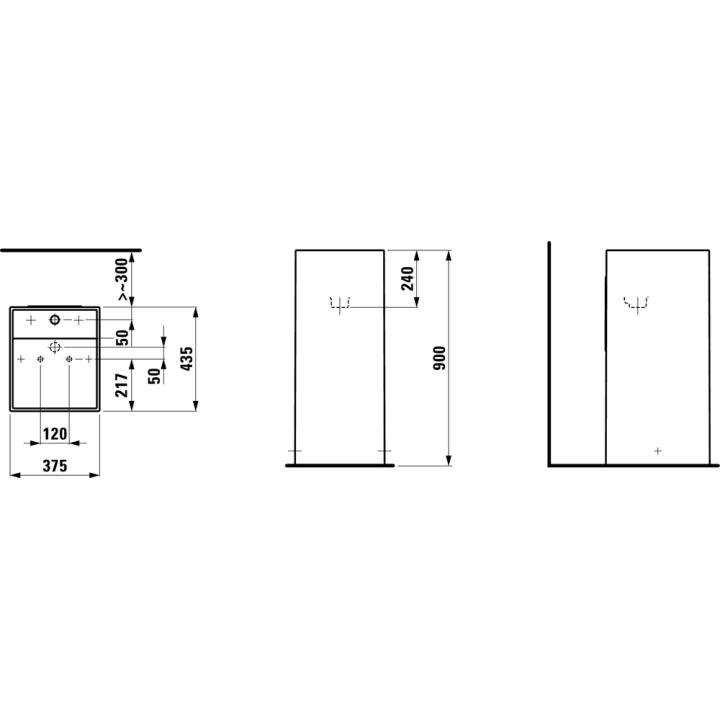 Umywalka wolnostojąca KARTELL BY LAUFEN 375 x 435 mm z otw. H811331D031111
