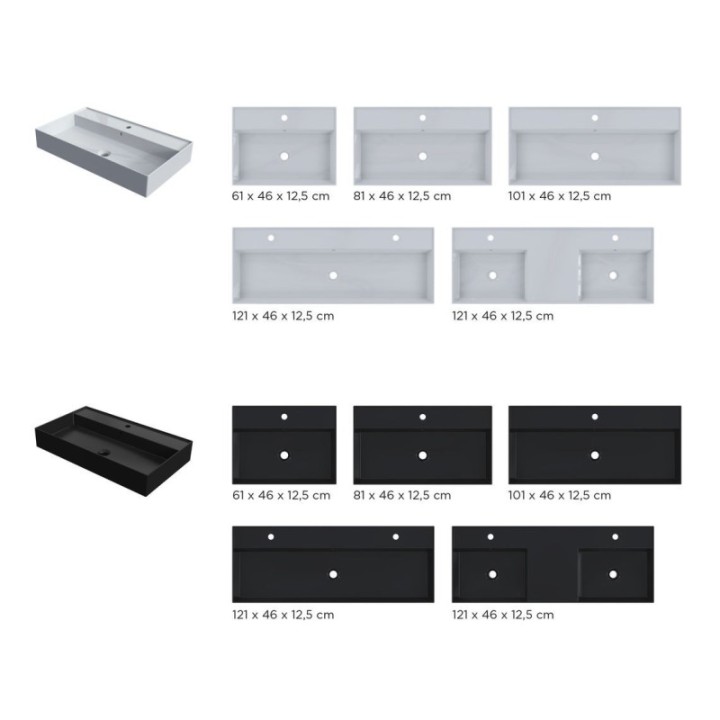 Umywalka RIHO LIVIT GLAZE TOP 101 x 46 x 12,5 cm z otw. biała W006006005