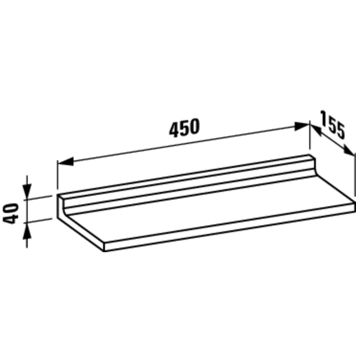 Półka ścienna Laufen Kartell 450 x 155 x 40 mm miedź H3853300890001