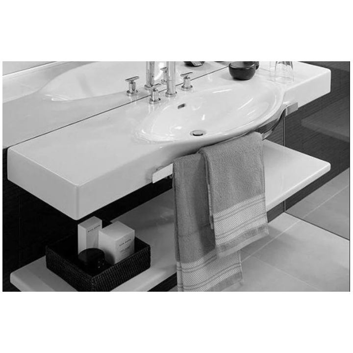 Umywalka ścienna z relingiem Laufen Palace 1200 x 510 mm z otw. biała H8127040001041