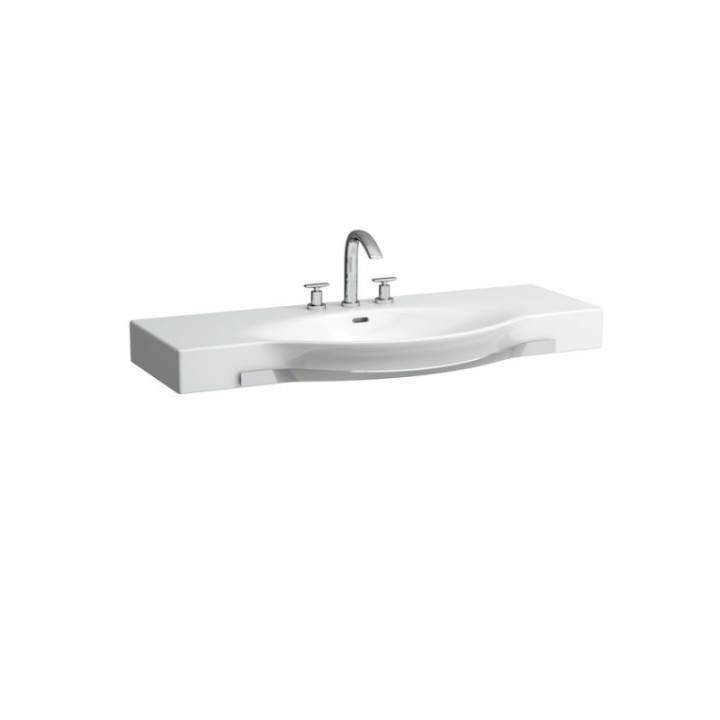 Umywalka ścienna z relingiem Laufen Palace 1200 x 510 mm z otw. biała H8127040001041
