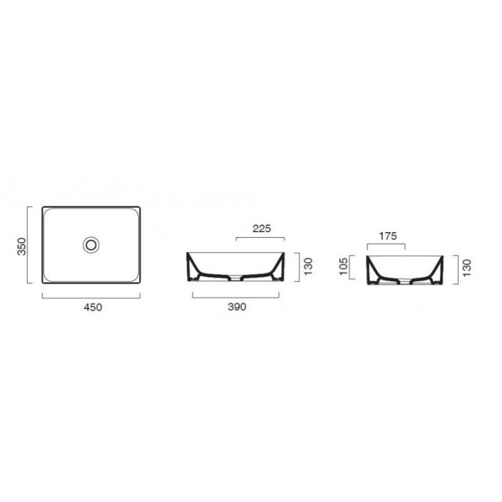 UMYWALKA CATALANO NEW ZERO 45 STAWIANA NA BLAT 45X35 BIAŁY POŁYSK 14535ZE00
