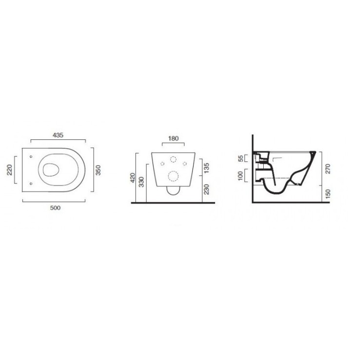 Miska WC wsząca Catalano New Zero 50 NEWFLUSH 50X35 biała 1VSZ50R00