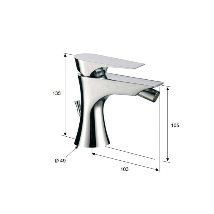 Bateria bidetowa stojąca DANIEL DIVA chrom DV604CR
