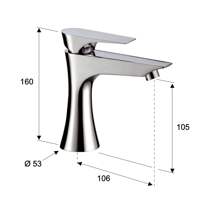 Bateria umywalkowa stojąca DANIEL DIVA chrom DV606CR