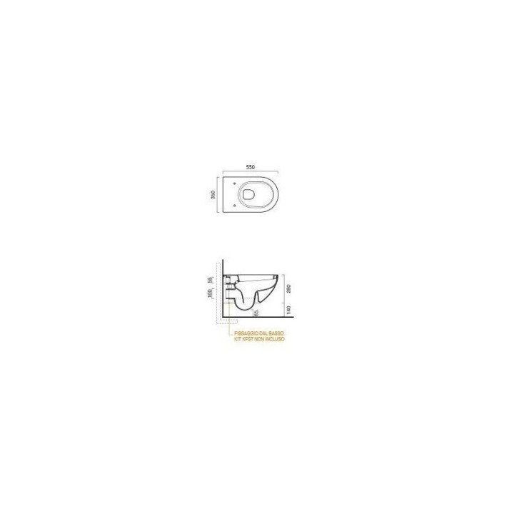 MISKA WC CATALANO SFERA NEW FLASH BEZRANTOWA 35X55 CZARNY MATOWY 1VSF54RNS