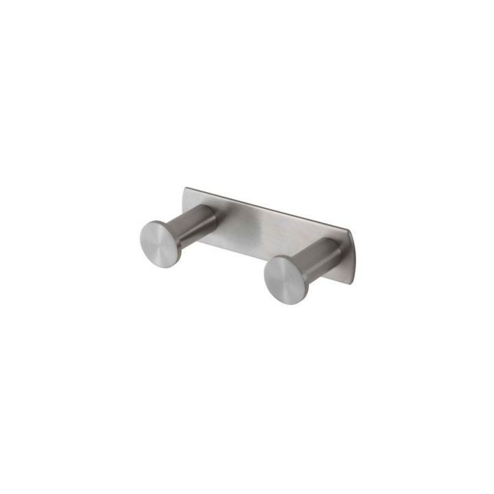 Listwa szeroka 2 haczyki stal szczotkowana 11 cm x 4 cm x 3 cm Stella Dodatki 18.042-SB