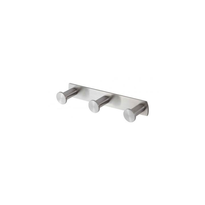 Listwa szeroka 3 haczyki stal szczotkowana 19 cm x 4 cm x 3 cm Stella Dodatki 18.043-SB