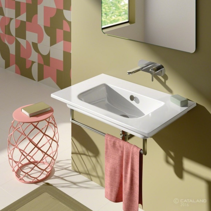 UMYWALKA CATALANO SFERA 80 Z BLATEM CERAMICZNYM 80X50 BIAŁY 180SFN00