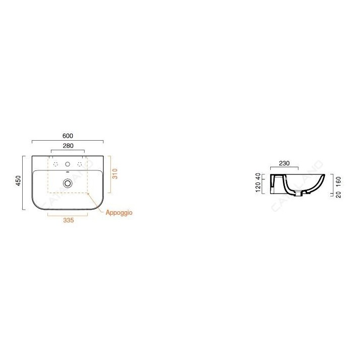 UMYWALKA CATALANO SFERA 60 60X45 BIAŁY 160BSF00