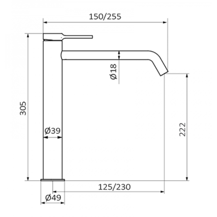 Bateria umywalkowa GRB Time Male XXL bez korka, wylewka 125mm biała 47550471