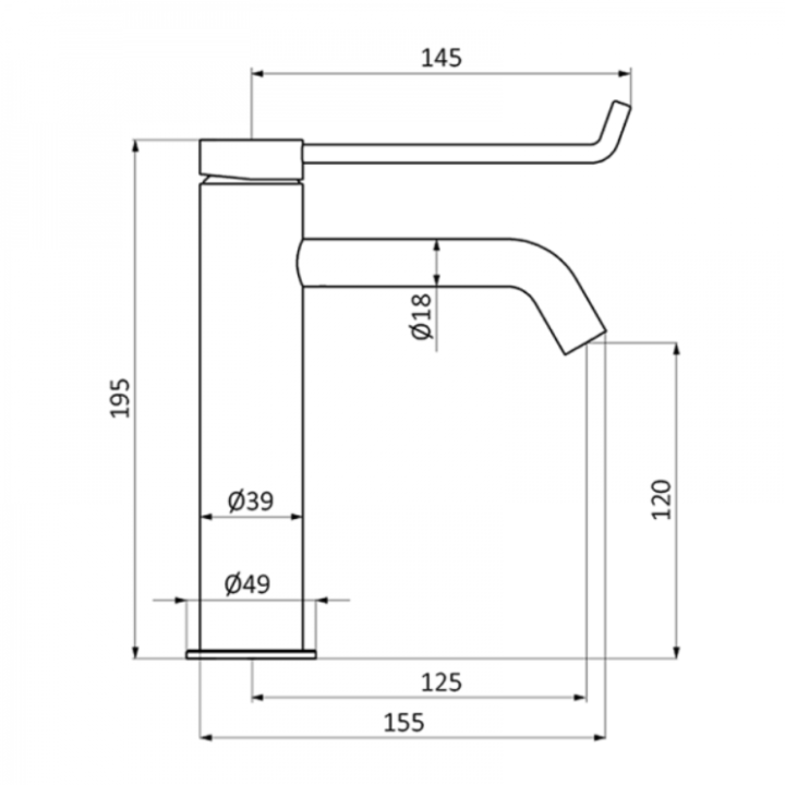 Bateria umywalkowa medyczna GRB Time Male XL chrom 47567470