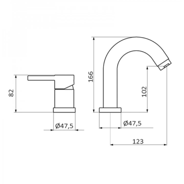 Bateria wannowa stojąca GRB Time chrom 46229460