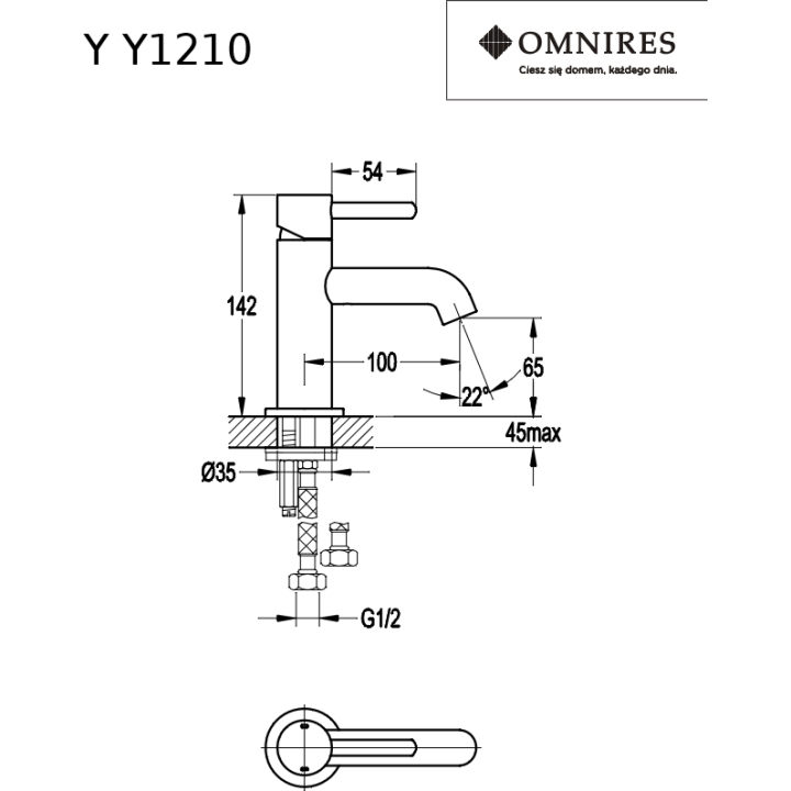 Bateria umywalkowa Omnires Y sztorcowa
